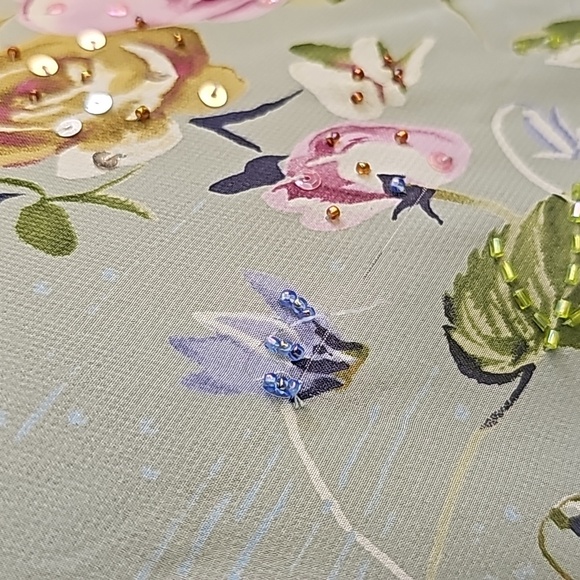 Green beaded dress with cover up - Picture 8 of 16